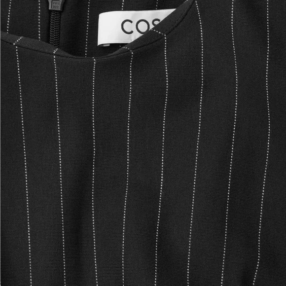 COS Black Pinstripe Asymmetric Top.  Size M (10-12 USA) - Picture 2 of 3